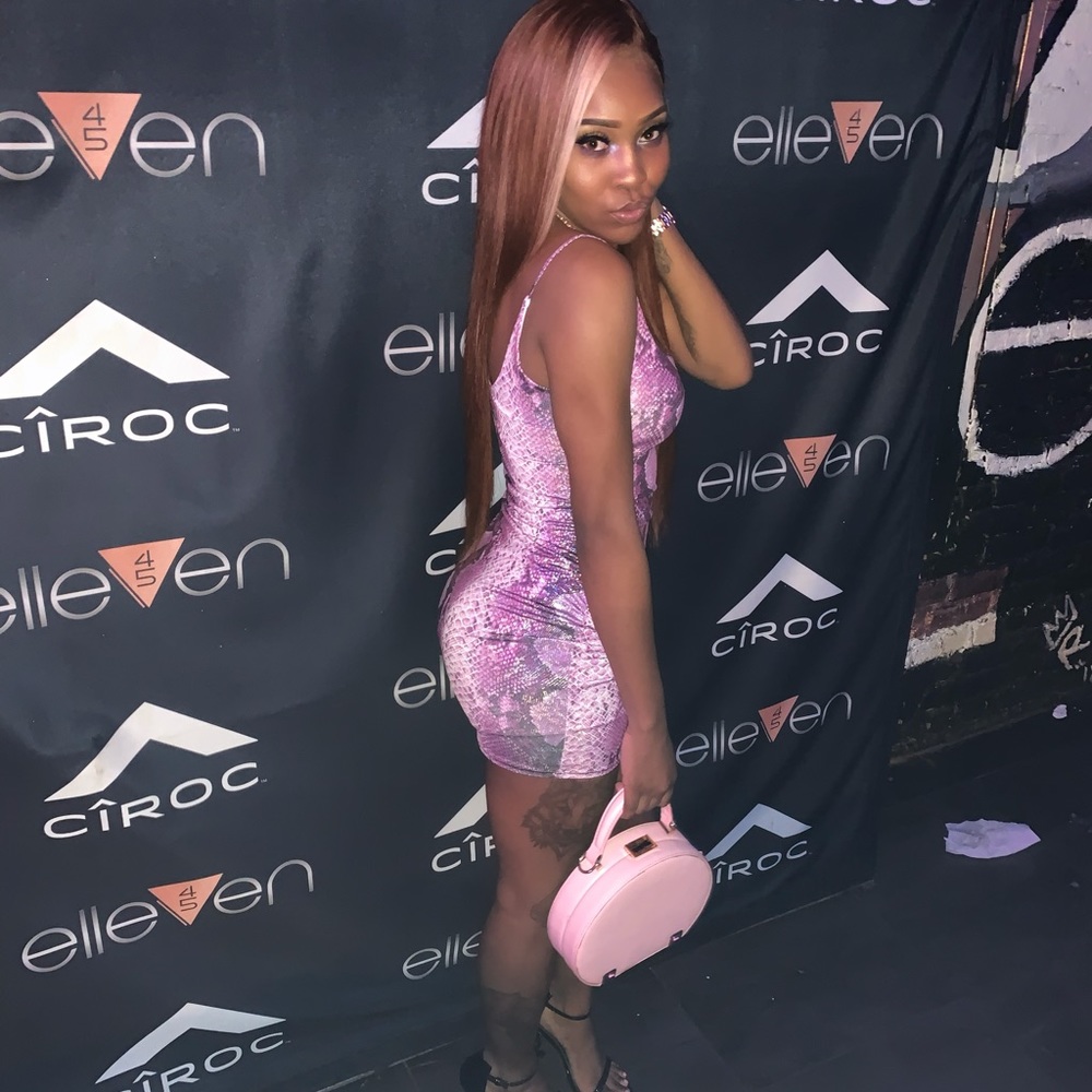 Purple Snakeskin Mini Dress